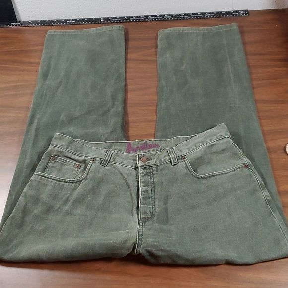 Men's Boden Canvas Buttonfly Jeans 36 Long Forest Green‎ - Picture 1 of 12